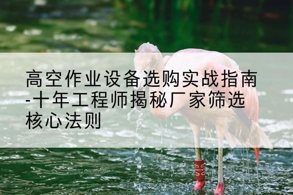 远安剪叉式升降机厂家-高空作业设备选购实战指南-十年工程师揭秘厂家筛选核心法则