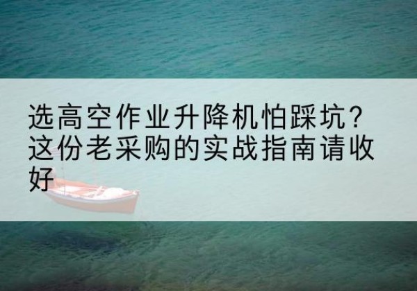 远安高空作业升降机厂家推荐-选高空作业升降机怕踩坑？这份老采购的实战指南请收好